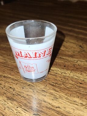 Maine Red Printed Shot Glass - Classic Souvenir